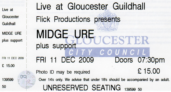 Midge Ure Ticket